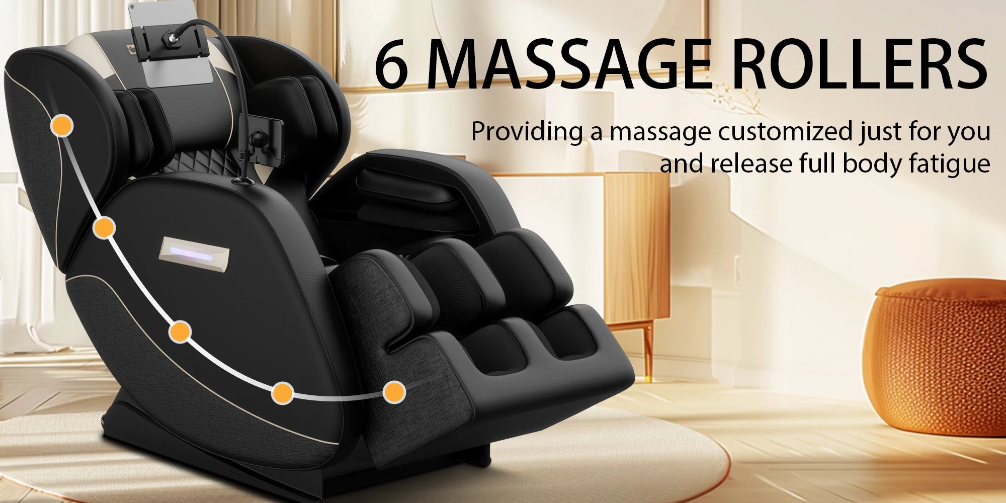 Zero Gravity Full Body Massage Chair with Heating, Airbags, Foot Roller & Touch Screen – Supports Up to 180 lbs