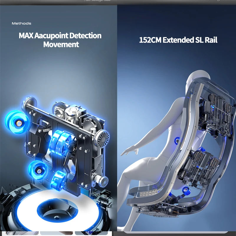 Electric Zero Gravity Massage Chair Leisure Sofa with Longer SL Track Full Body Airbag Knead Shiatsu Calf Roller for Relaxation