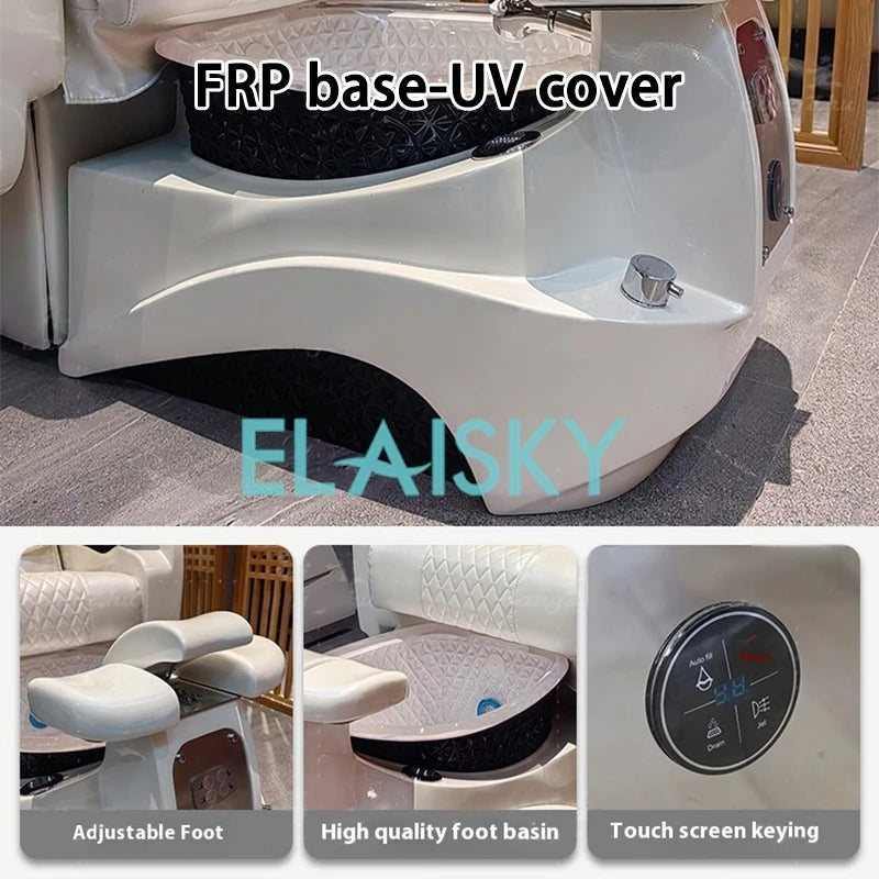 Foot Pool Pedicure Chair Foot Massage and Washing Electric Foot Bath Spa Salon Nail Sofa Reclining Backrest Chair for Foot Bath