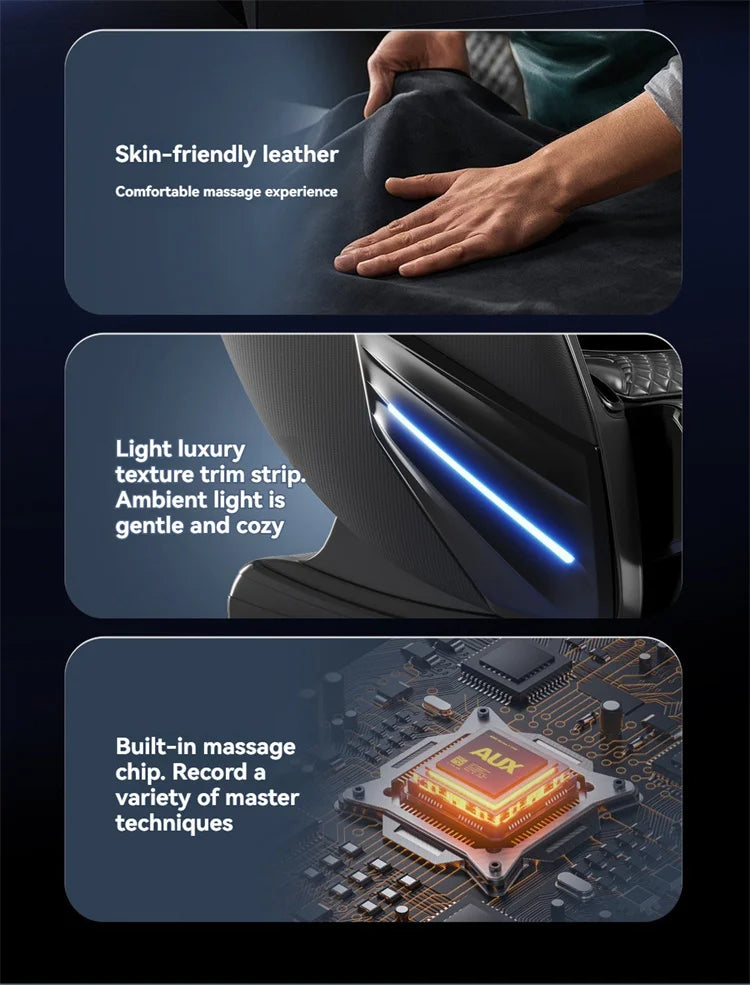 6D Smart Full Body Massage Chair Zero Gravity Relaxing Massage Recliner Chairs with SL-Track Bluetooth Speaker Heating Massage