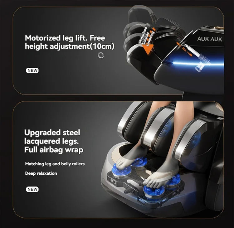 6D+6D Massage Chair Full Body Zero Gravity SL-Track Shiatsu Heating Massage Chairs with Body Scan Yoga Stretch Calf Extension