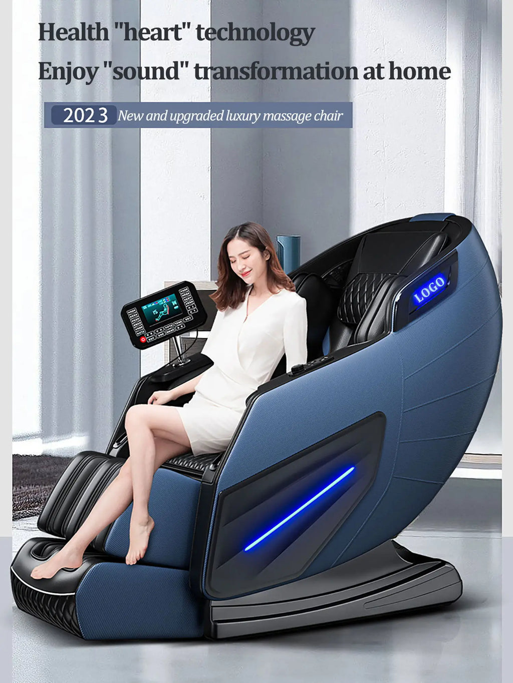 3  Year Warranty UKLife 4D SL-Track Full Body Air Bag Zero Gravity  Luxury Electric Massager Chairs For Office  Massage Sofa