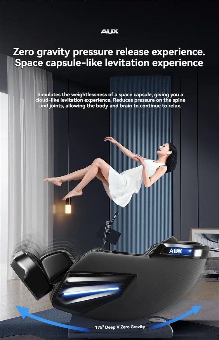 6D Smart Full Body Massage Chair Zero Gravity Relaxing Massage Recliner Chairs with SL-Track Bluetooth Speaker Heating Massage